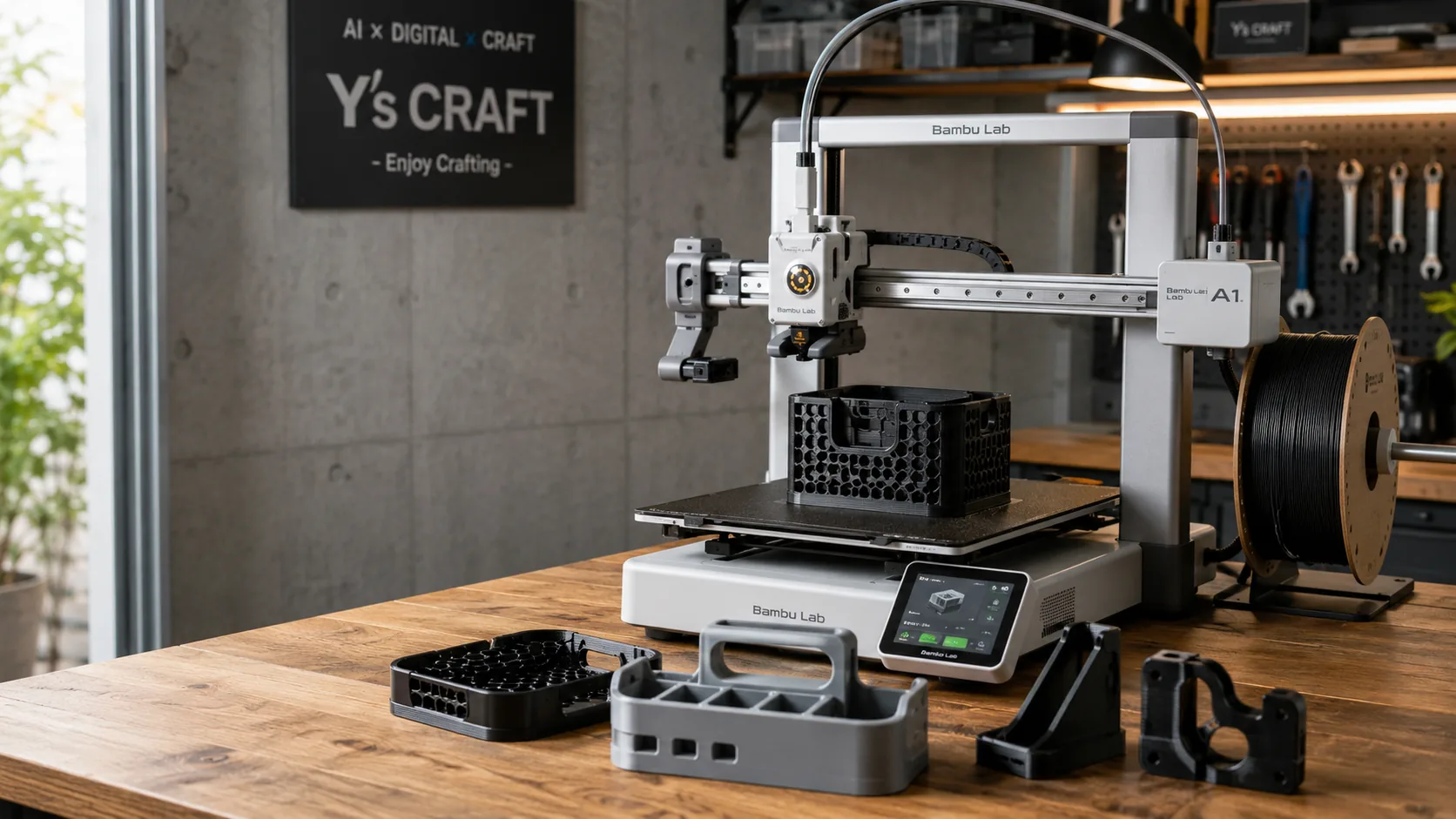 Bambu Lab A1で実用品の3Dプリントパーツを製作しているY's Craftの工作環境